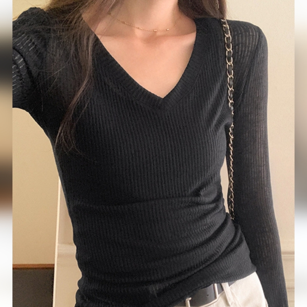 INC Black Long Sleeve Top